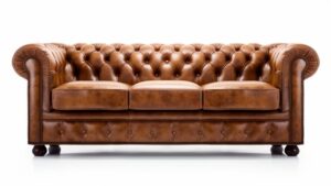 Brown Camelback Sofa