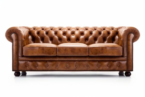 Brown Camelback Sofa