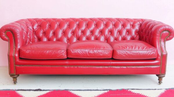 Red Camelback Sofa