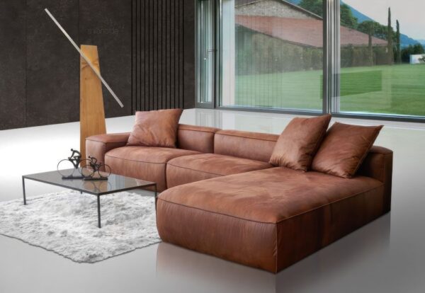 Brown L-Shaped Sofas